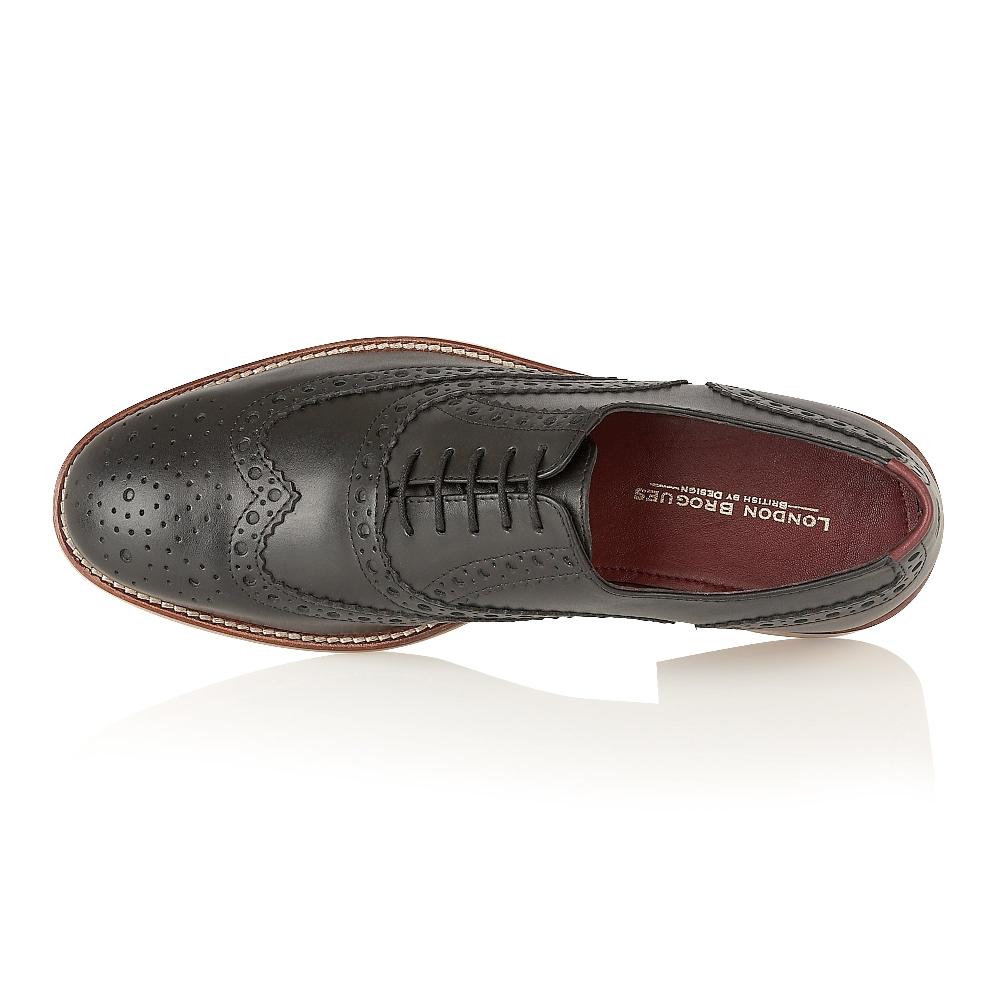 London Brogues Gatsby Brogue Black - Wide Fit