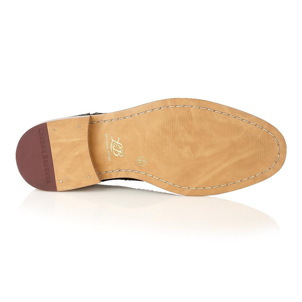 London Brogues Gatsby Brogue Black - Wide Fit