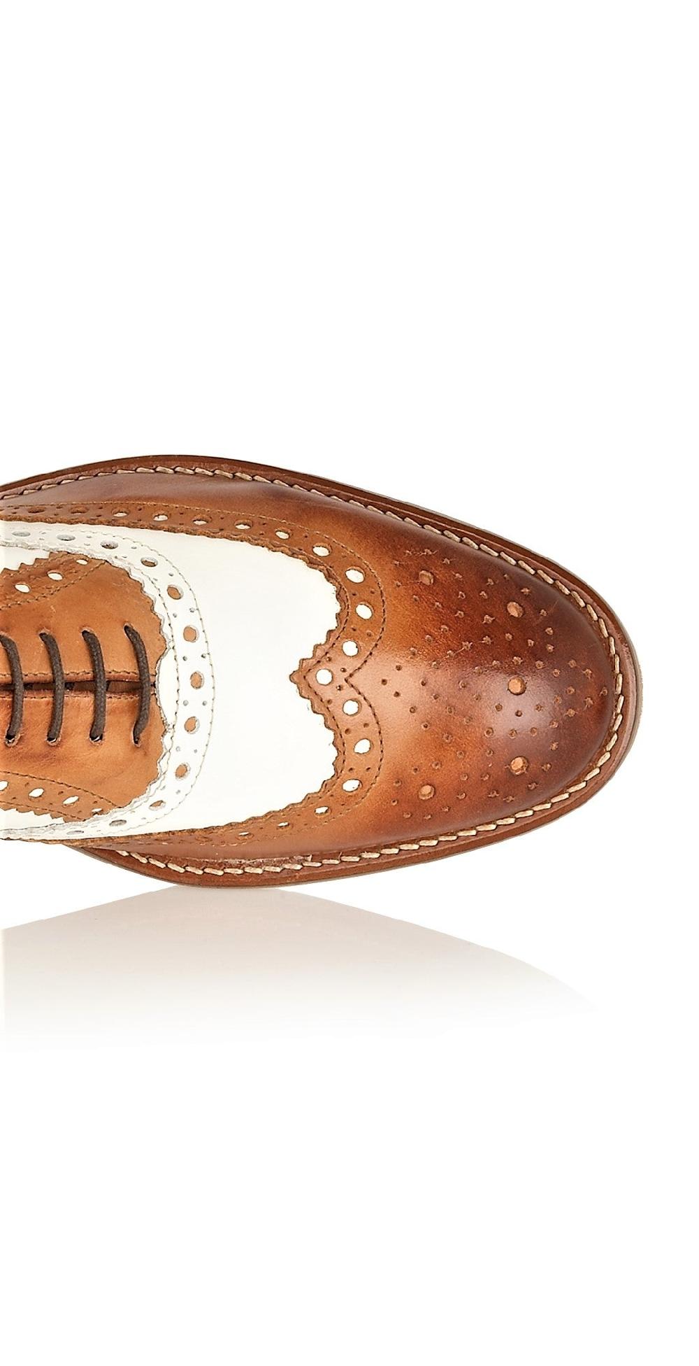 London Brogues Gatsby Brogue Tan / White