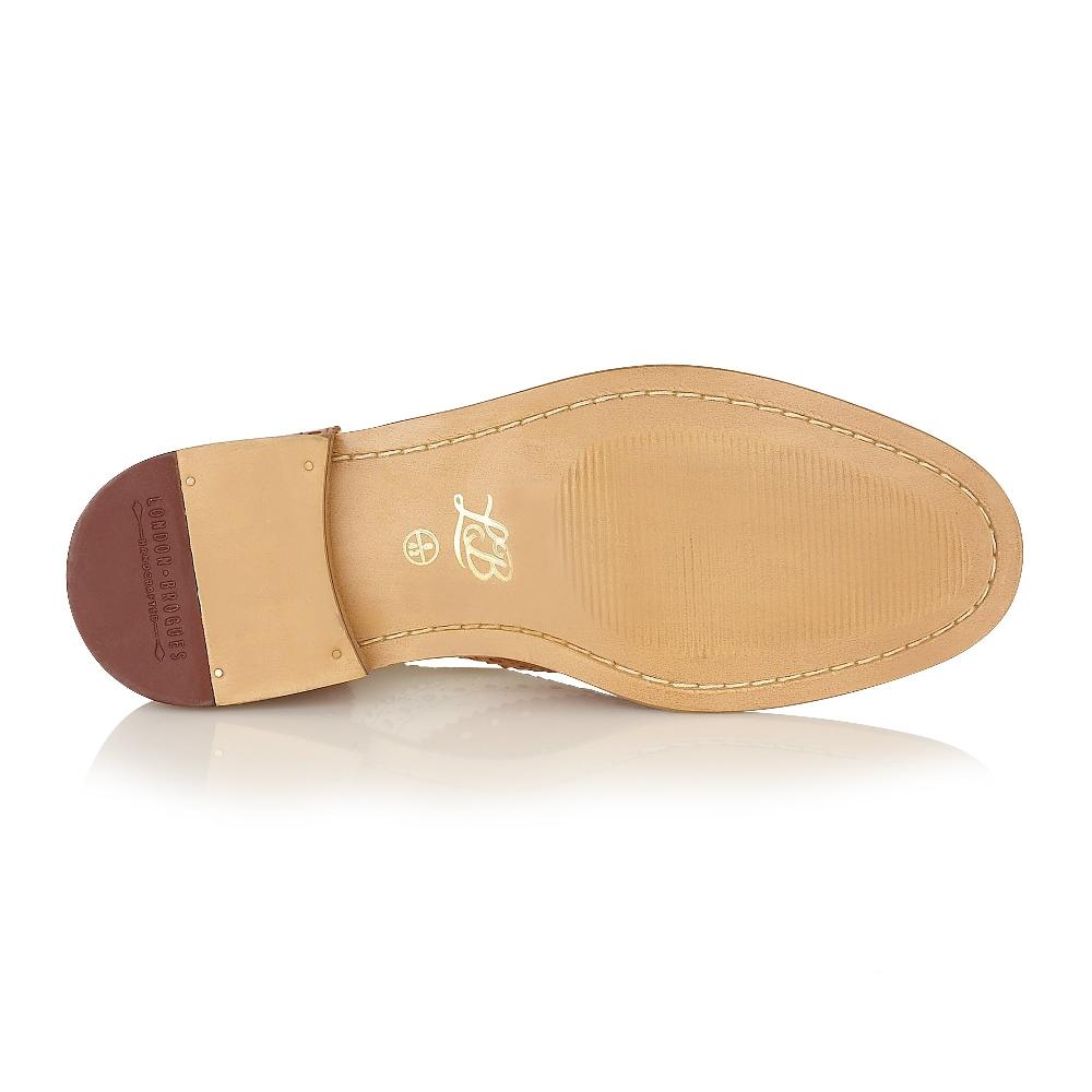 London Brogues Gatsby Brogue Tan / White