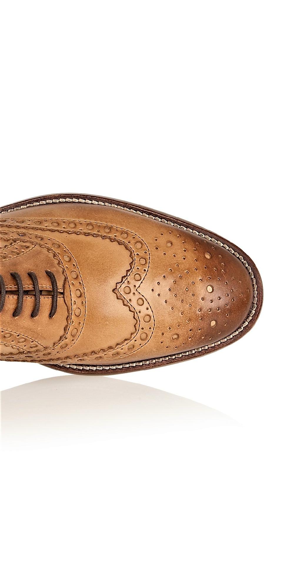 London Brogues Gatsby Brogue Tan - Wide Fit