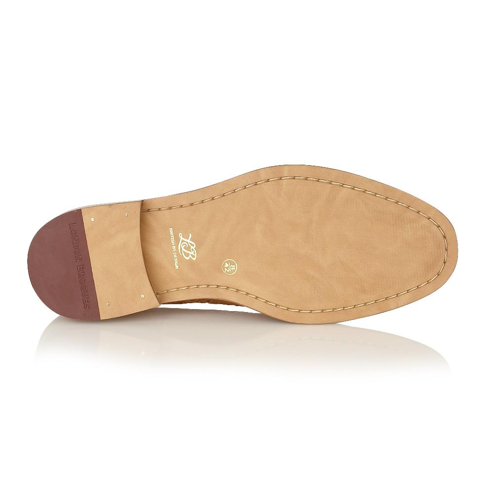 London Brogues Gatsby Brogue Tan - Wide Fit