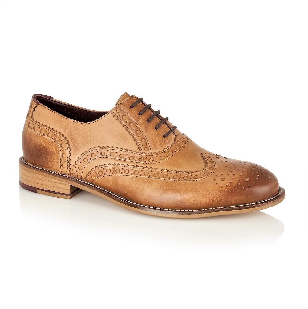 london brogues Gatsby Brogue Tan - Wide Fit