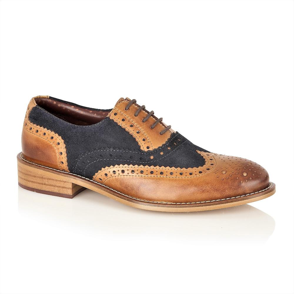 london brogues Gatsby Junior Brogue Tan / Navy