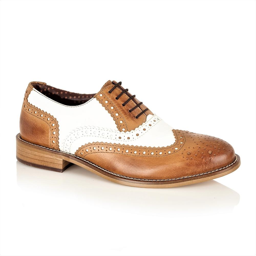 london brogues Gatsby Junior Brogue Tan / White