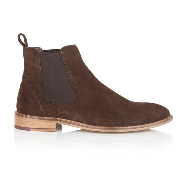London Brogues Hamilton Suede Chelsea Boot Brown
