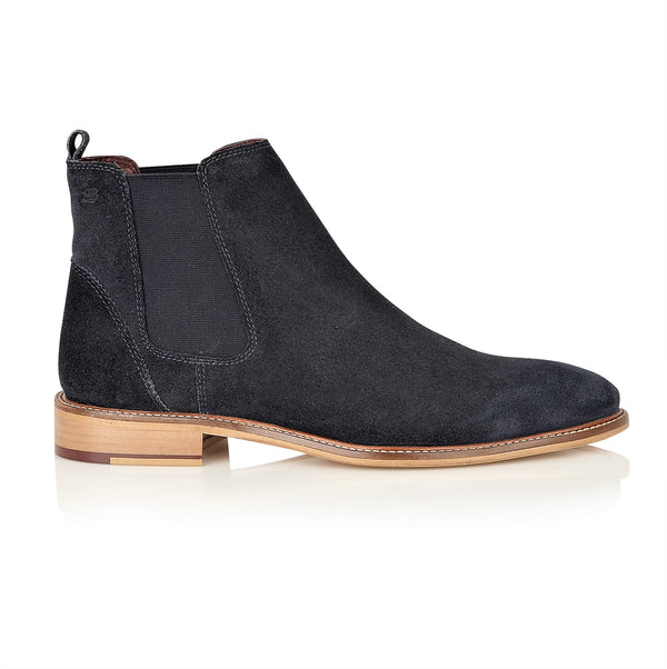 London Brogues Hamilton Suede Chelsea Boot Navy