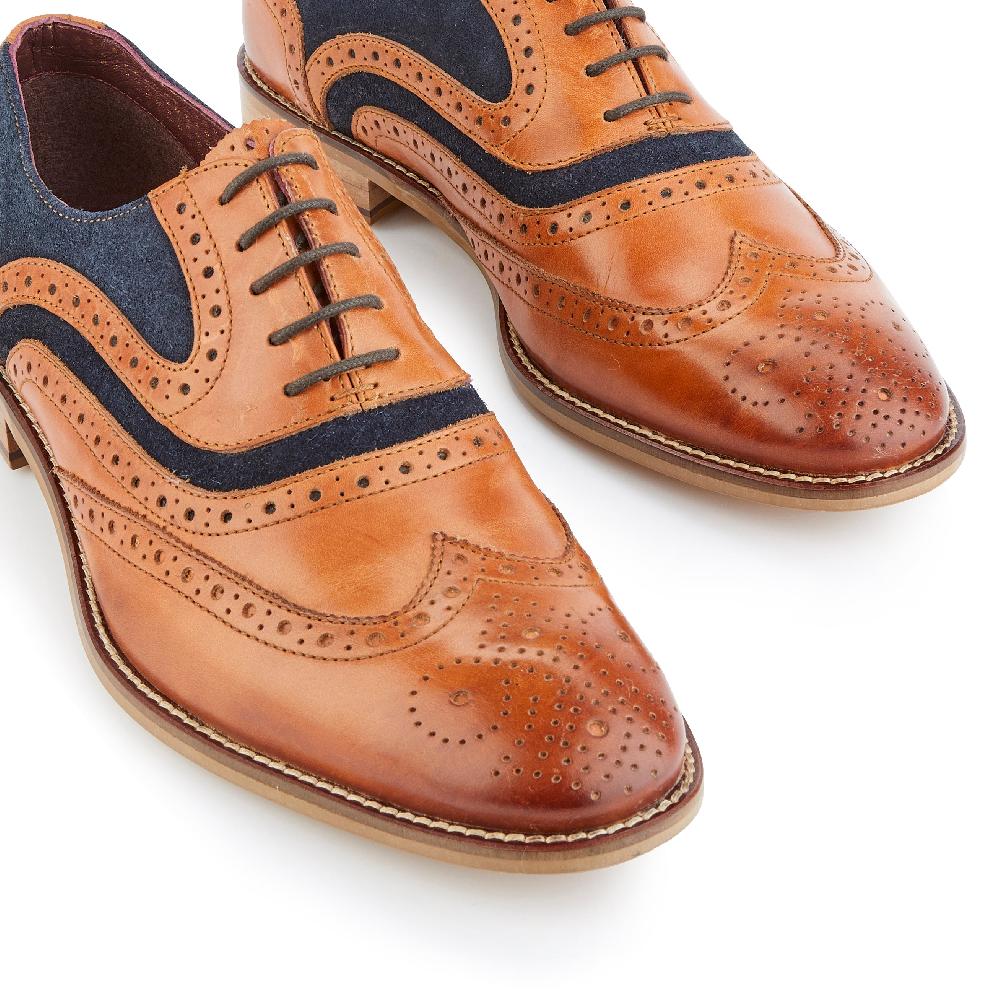 London Brogues Shelby Oxford Tan / Navy