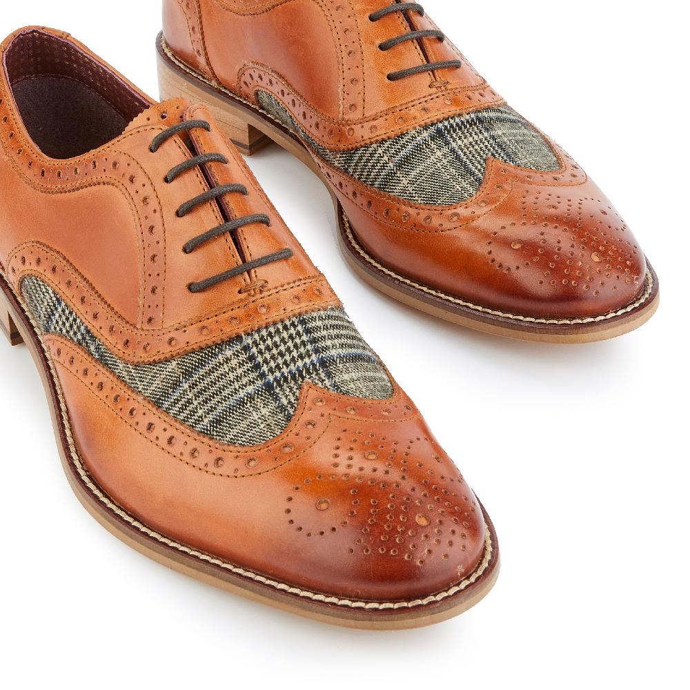 London Brogues Shelby Oxford Tan / Tweed