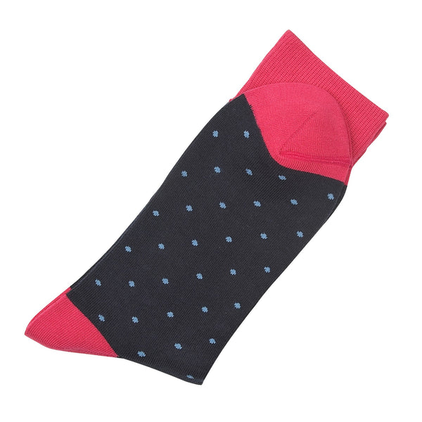 London Brogues Spot Socks Navy