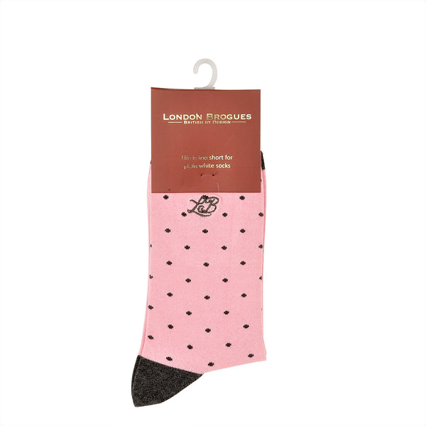 London Brogues Spot Socks Pink