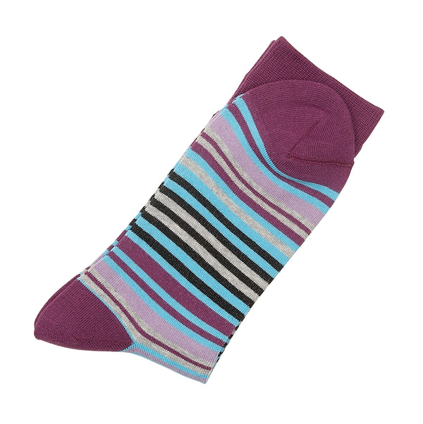 London Brogues Stripe Socks Purple