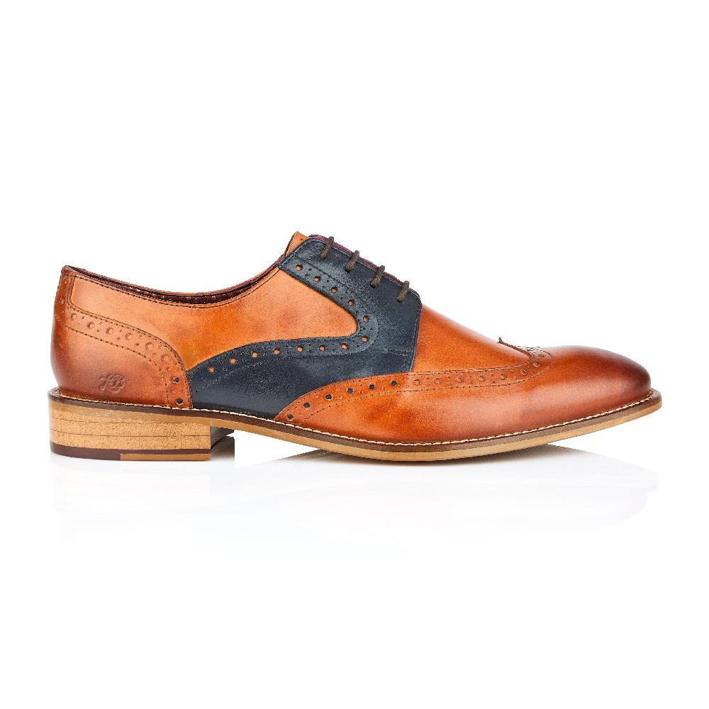 London Brogues Tommy Derby Tan / Navy