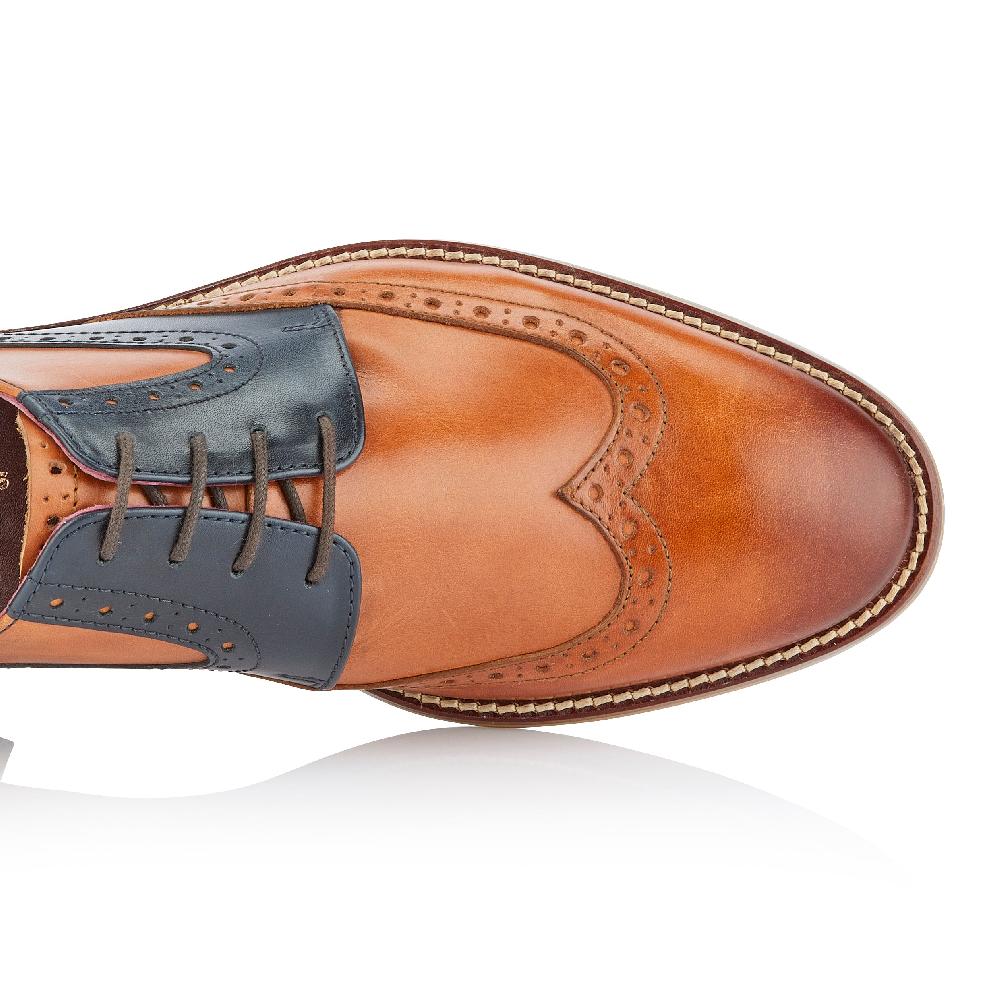 London Brogues Tommy Derby Tan / Navy