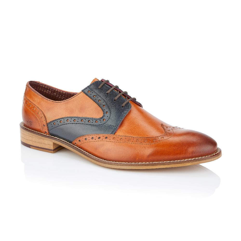 london brogues Tommy Derby Tan / Navy