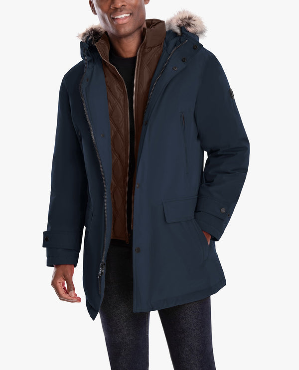 London Fog ARTIC PARKA WITH HOOD AND REMOVABLE FAUX FUR TRIM