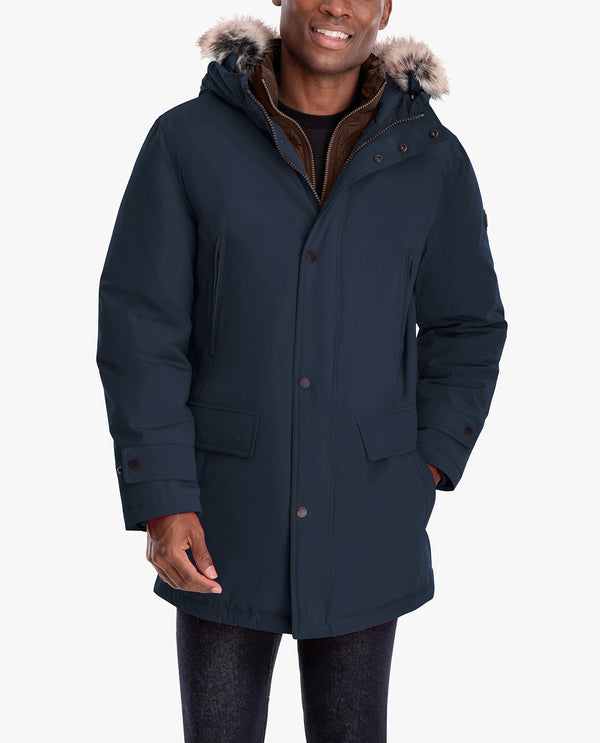London Fog ARTIC PARKA WITH HOOD AND REMOVABLE FAUX FUR TRIM