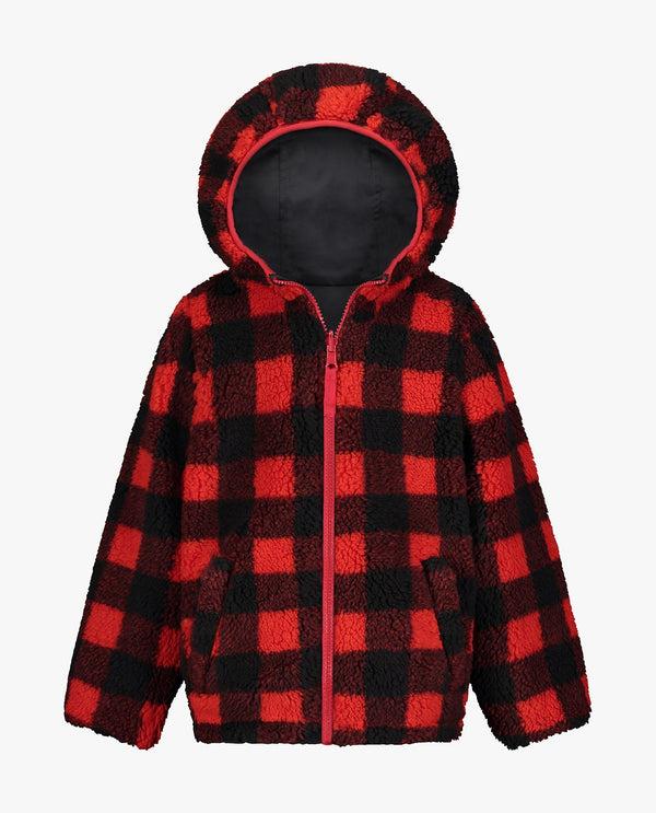 London Fog BIG BOYS ZIP-FRONT REVERSIBLE FLEECE LINED HOODED JACKET