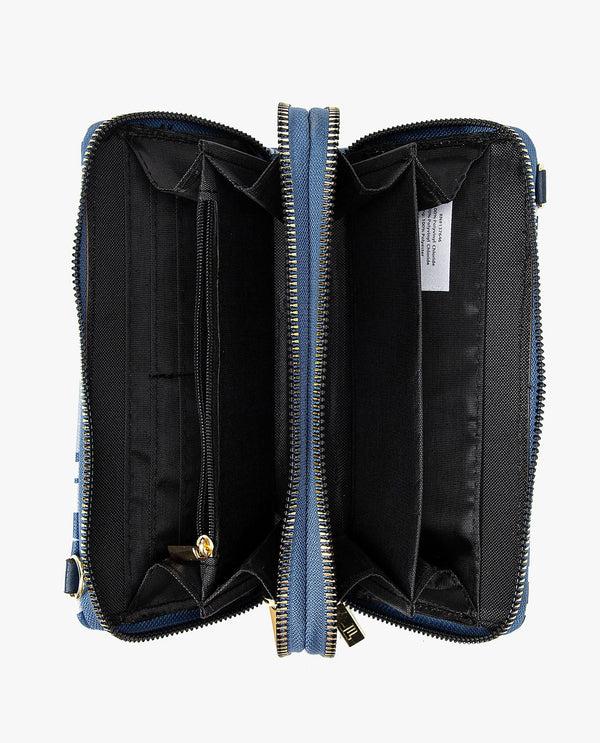 London Fog DIANA SIGNATURE DOUBLE ZIP CROSSBODY BAG AND WALLET COMBO