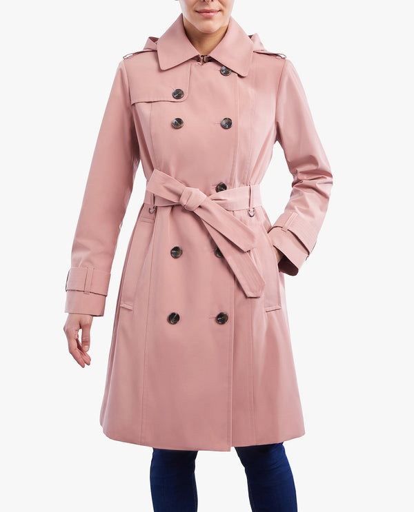 London Fog DOUBLE BREASTED BUTTON FRONT TRENCH WITH BELT