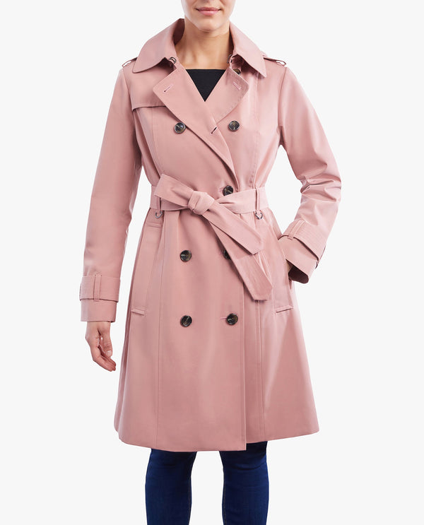 London Fog DOUBLE BREASTED BUTTON FRONT TRENCH WITH BELT