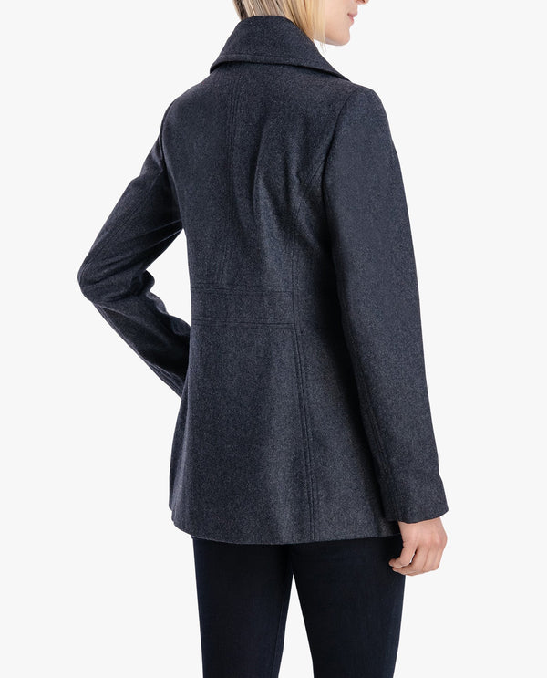 London Fog DOUBLE BREASTED PEACOAT WITH SCARF