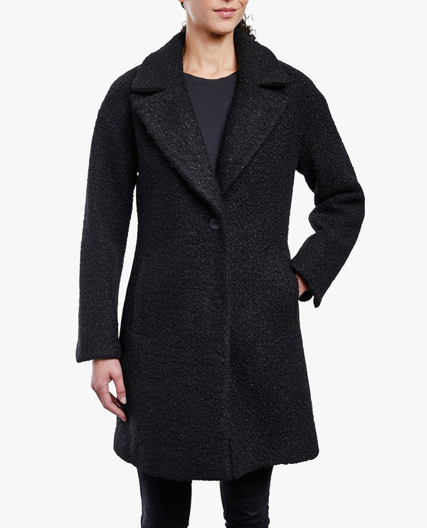 london fog SINGLE BUTTON-FRONT PEACOAT london fog SINGLE BUTTON-FRONT PEACOAT