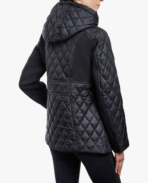 London Fog ZIP FRONT HOODED QUILTED JACKET