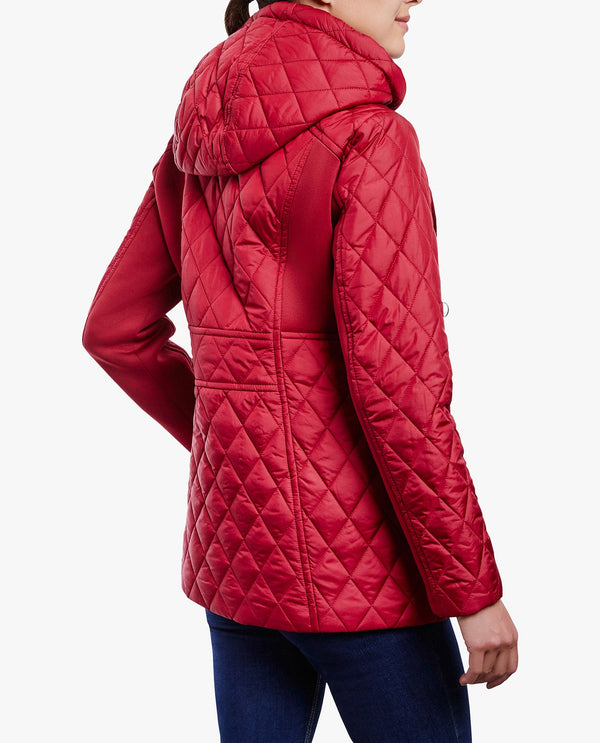 London Fog ZIP FRONT HOODED QUILTED JACKET