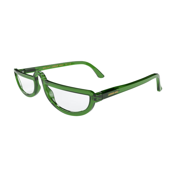 London Mole Brainy Reading Glasses In Gloss Transparent Green
