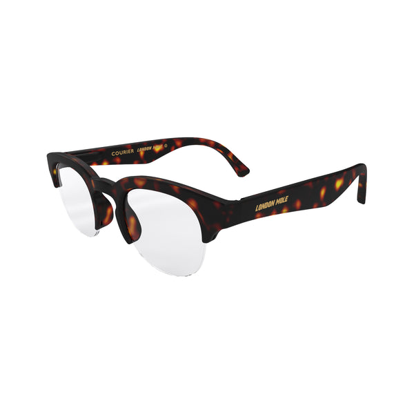 London Mole Courier Reading Glasses In Rubberised Tortoiseshell