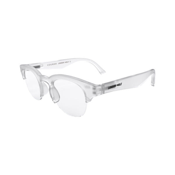 London Mole Courier Reading Glasses In Rubberised Transparent