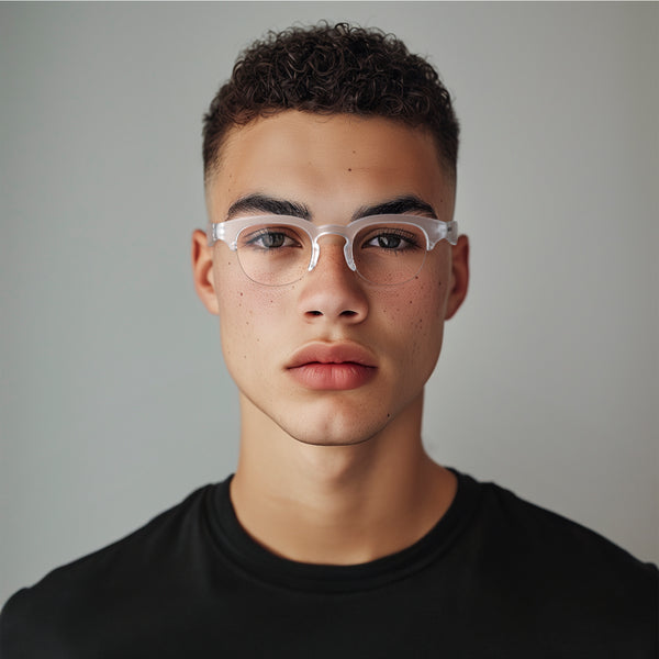 London Mole Courier Reading Glasses In Rubberised Transparent