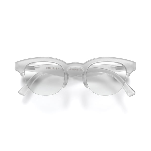 london mole Courier reading glasses in rubberised transparent london mole Courier reading glasses in rubberised transparent