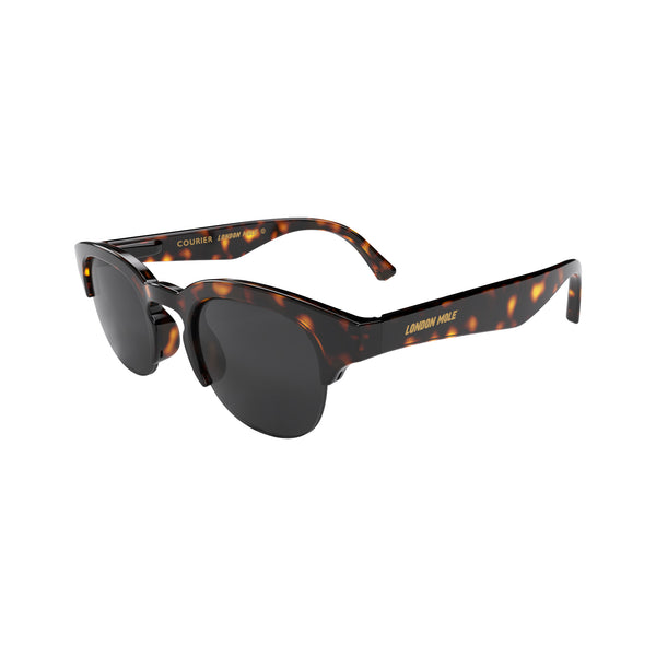 London Mole Courier Sunglasses In Gloss Tortoiseshell