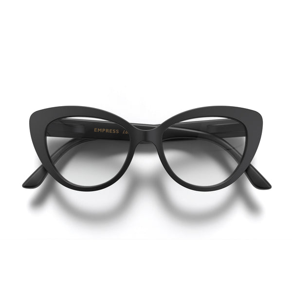 london mole Empress reading glasses in rubberised black