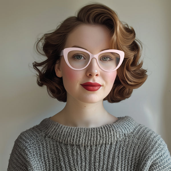 London Mole Empress Reading Glasses In Rubberised Blush Pink