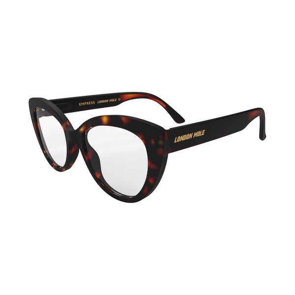 London Mole Empress Reading Glasses In Rubberised Brown Tortoiseshell