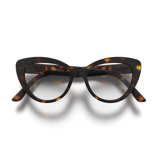 london mole Empress reading glasses in rubberised brown tortoiseshell