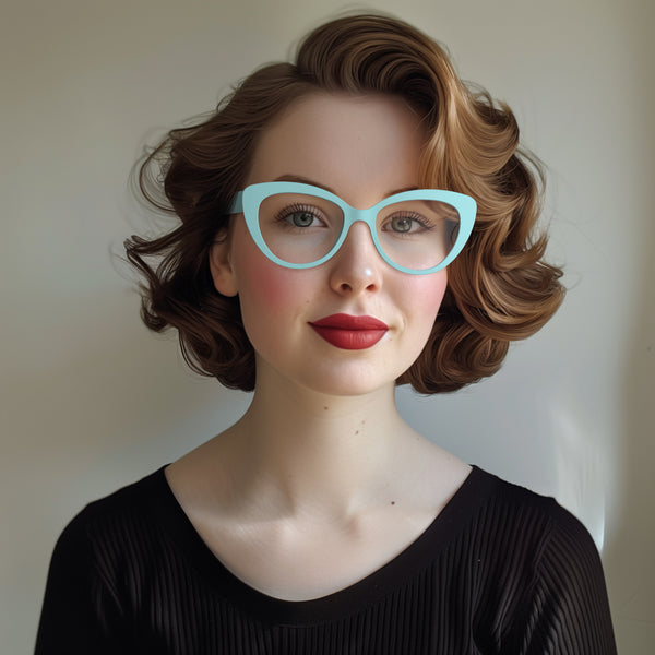 London Mole Empress Reading Glasses In Rubberised Powder Blue