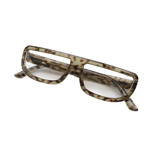 London Mole Feisty Reading Glasses In Gloss Pale Tortoiseshell