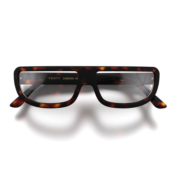 london mole Feisty reading glasses in matt tortoiseshell
