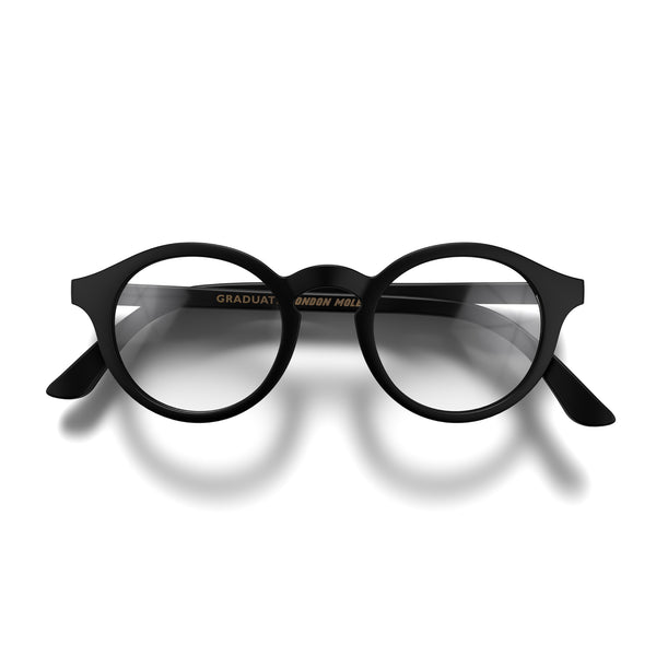 london mole Graduate blue blocker glasses in matt black
