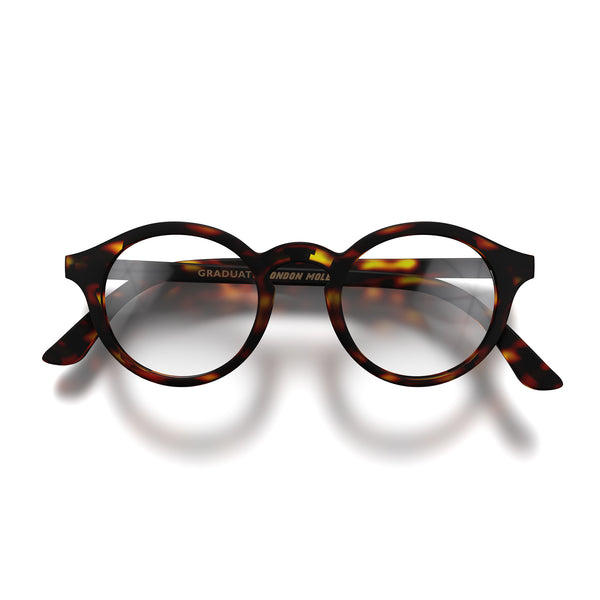 london mole Graduate blue blocker glasses in matt tortoiseshell