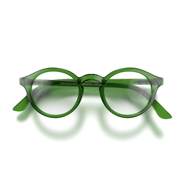 london mole Graduate blue blocker glasses in transparent green