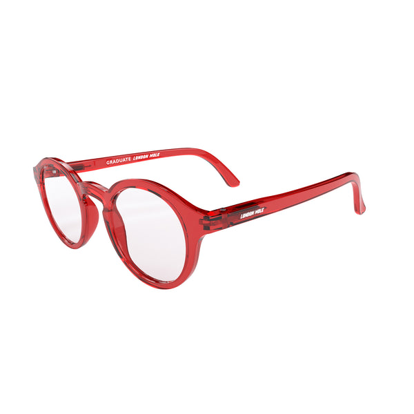London Mole Graduate Reading Glasses In Gloss Transparent Red