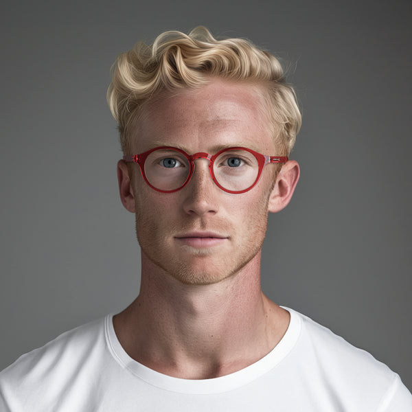 London Mole Graduate Reading Glasses In Gloss Transparent Red