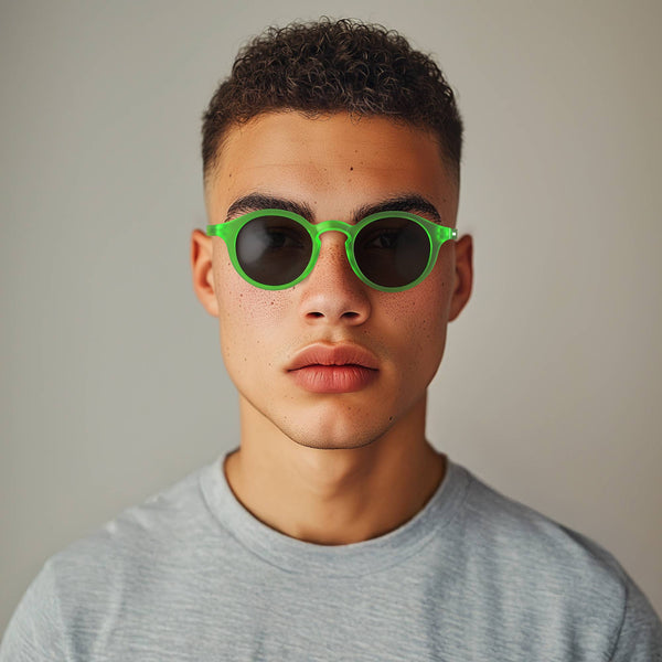 London Mole Graduate Sunglasses In Rubberised Fluorescent Transparent Green