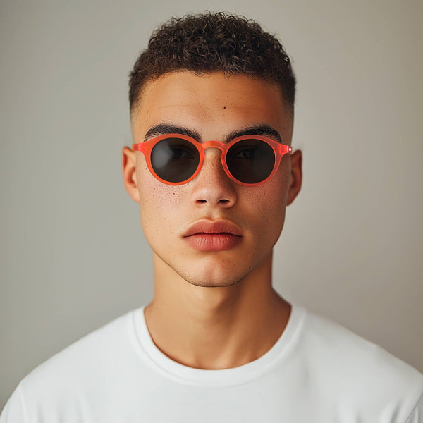 London Mole Graduate Sunglasses In Rubberised Fluorescent Transparent Orange