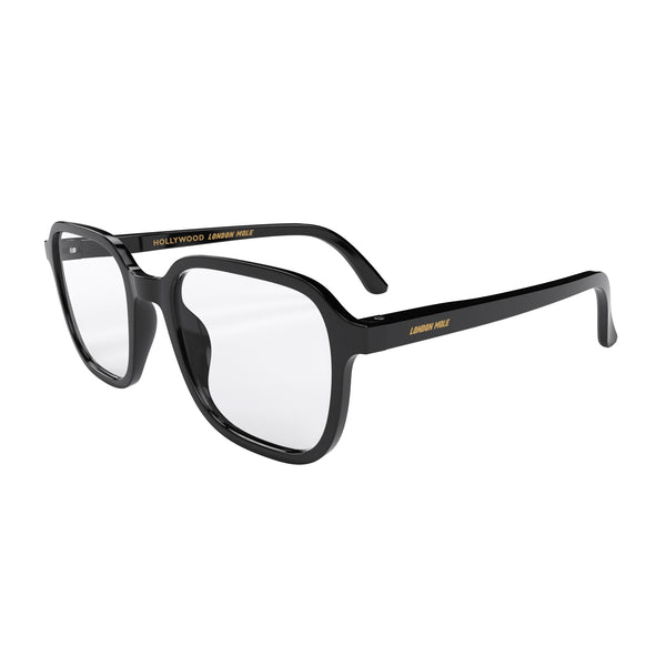 London Mole Hollywood Blue Blocker Glasses In Gloss Black